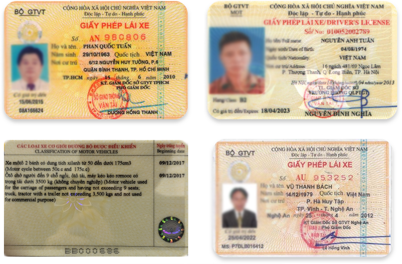 Giấy phép lái xe ở Tiếng Việt