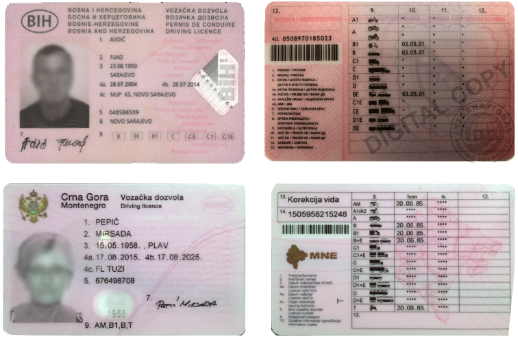बोस्नियाई में ड्राइविंग लाइसेंस