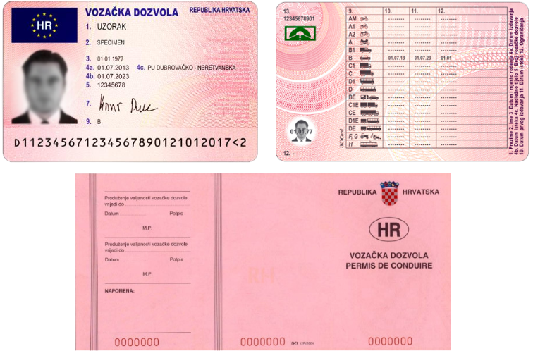 Driver's licenses in Croatian