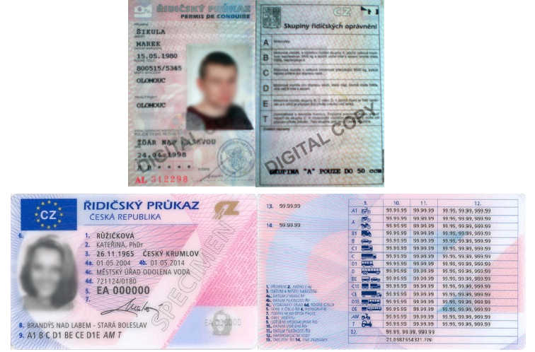Giấy phép lái xe ở Tiếng Séc