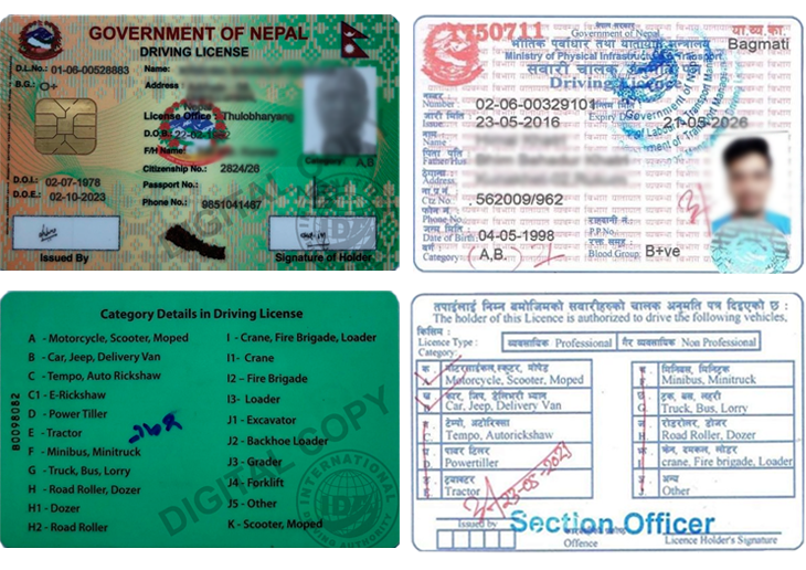 Prawo jazdy w nepalski