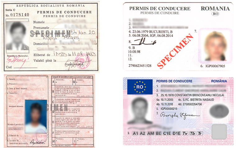 रोमानियाई में ड्राइविंग लाइसेंस