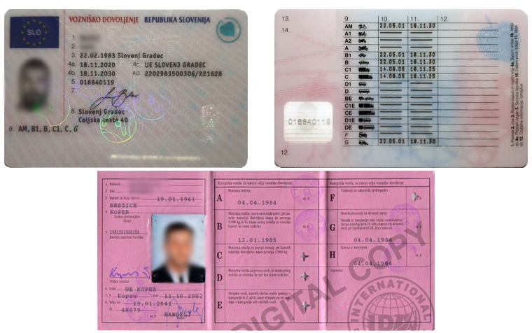 Patenti di guida in Sloveno