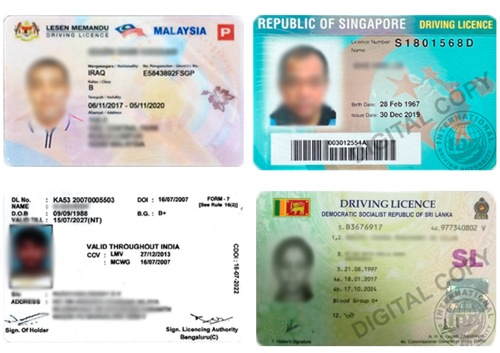Tamilce dilindeki sürücü belgeleri